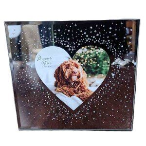 Maison Home Mirror & Crystals Heart Inlay Photo Frame for 4" X 4" Photo Square